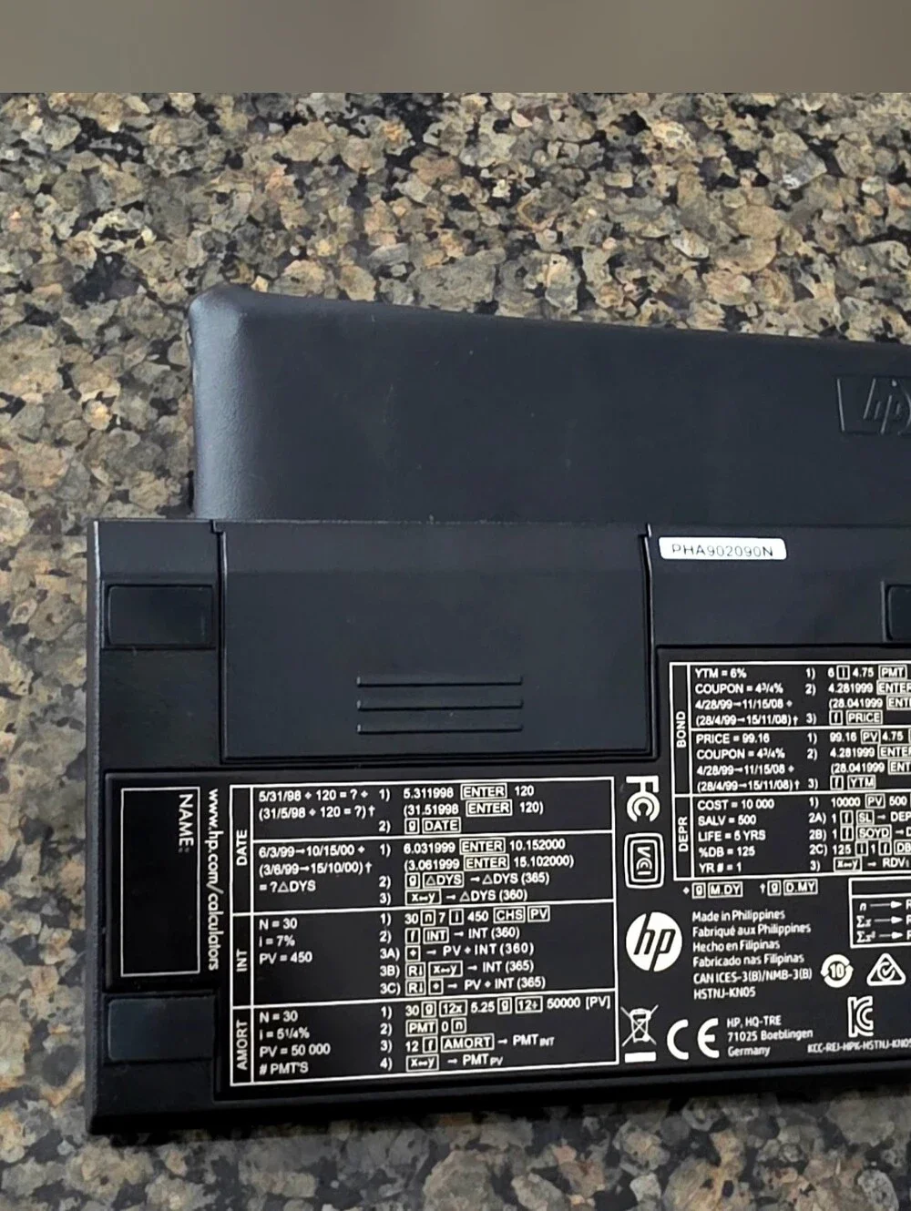Hewlett Packard HP 12C Handheld Financial & Business Programmable Calculator Cas